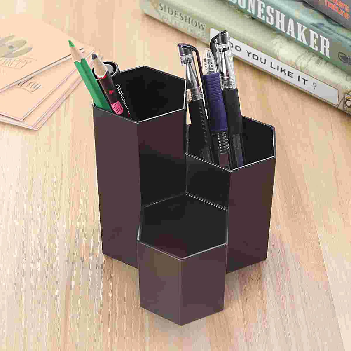

Desktop Stationery Organizer Shelf Brackets Creative Storage Holder Black Accessories