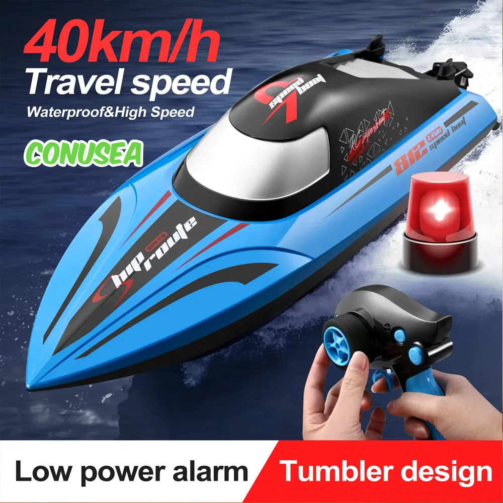 Bateau radiocommandé 40 Km/h, bateau à grande vitesse 2.4G, hors-bord 2.4G, Machine radiocommandée, jouets pour garçons et enfants
