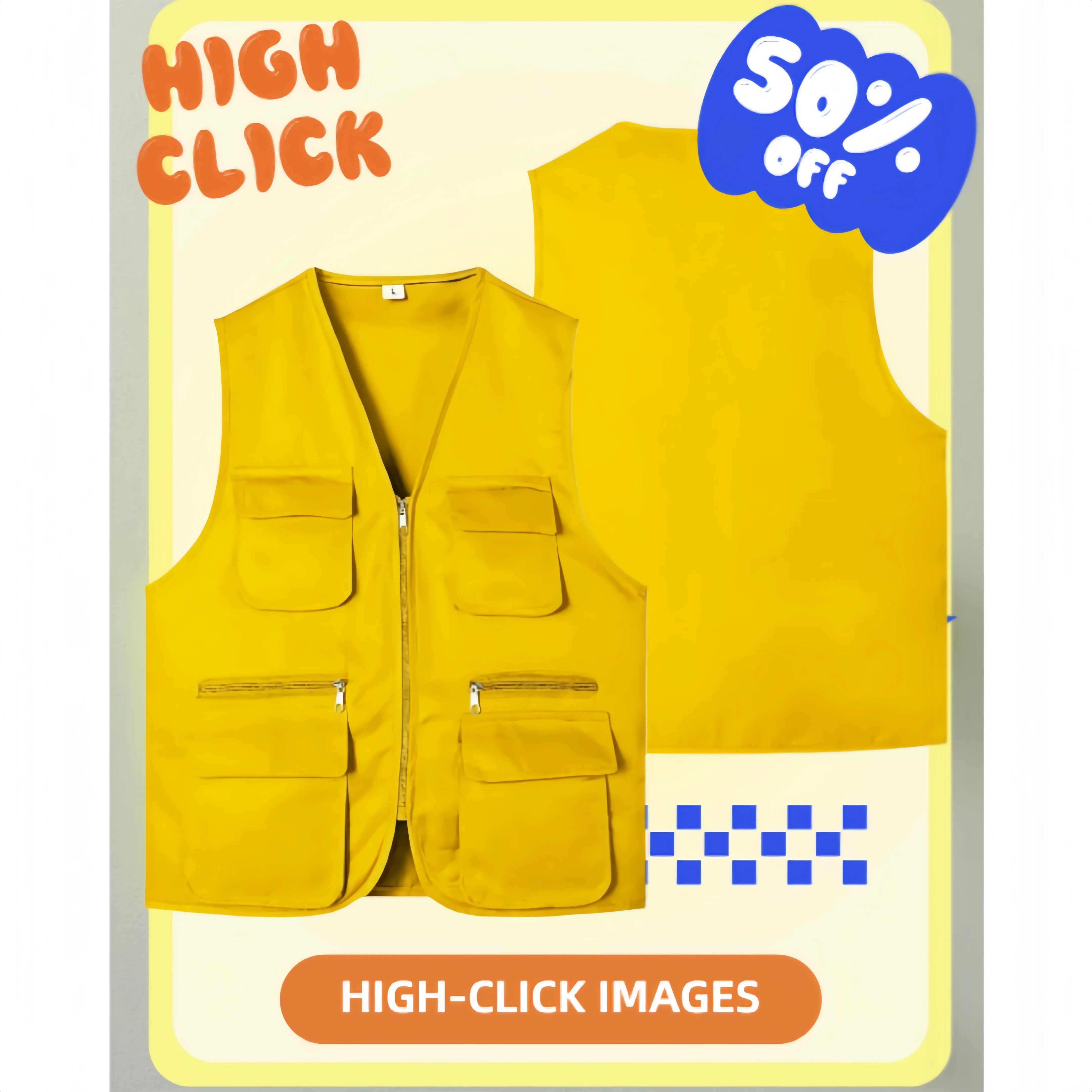 Printing Logo Men's Vest Work Uniform Logo Printing Outdoor Guide Photography Advertising Multi-Pocketed Overalls Customizable