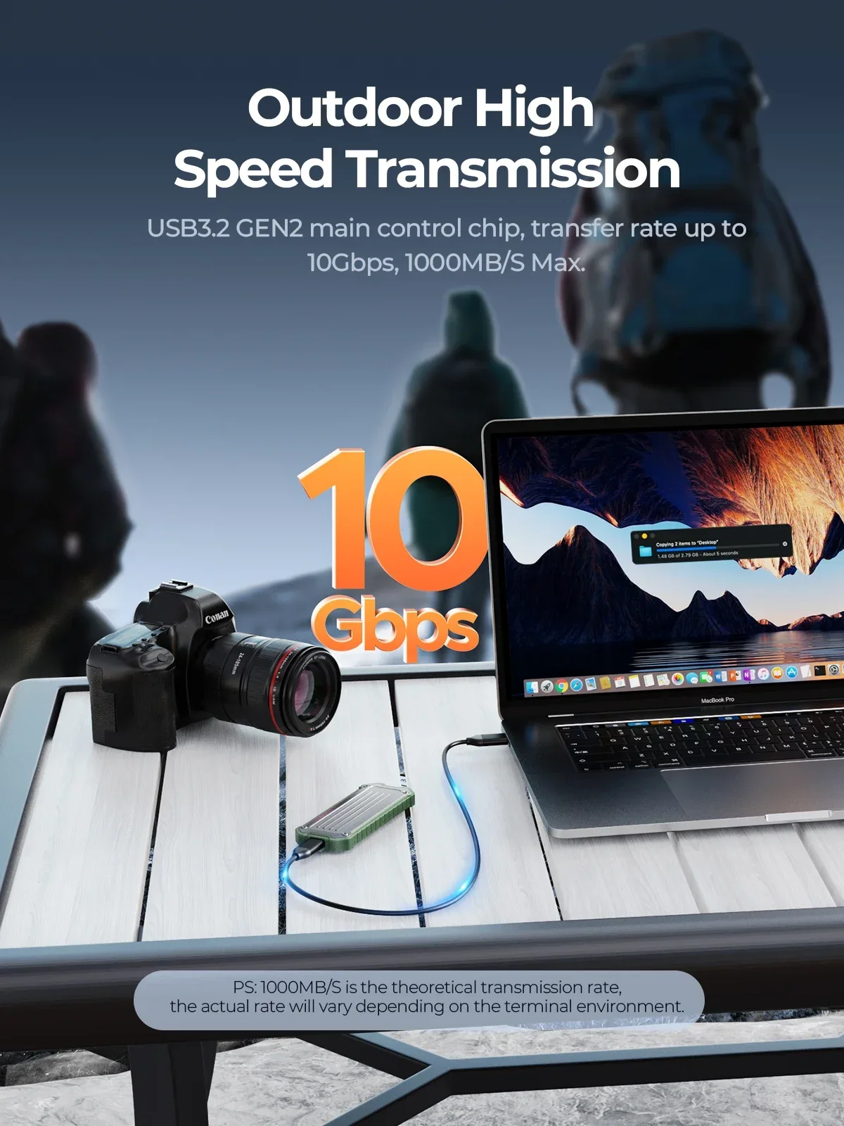 ORICO M.2 NVMe SATA Enclosure Zinc Alloy Waterproof External SSD Case 10Gbps Portable M.2 Hard Disk Storage Box for PC Laptop