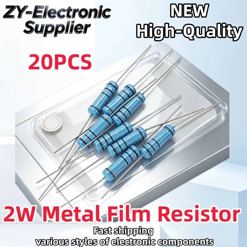 20Pcs 2W Metal Film Resistor 1% 1R ~ 1M 2.2R 4.7R 10R 22R 47R 100R 220R 470R 1K 10K 100K 2.2 4.7 10 22 47 100 220 ohm In Stock