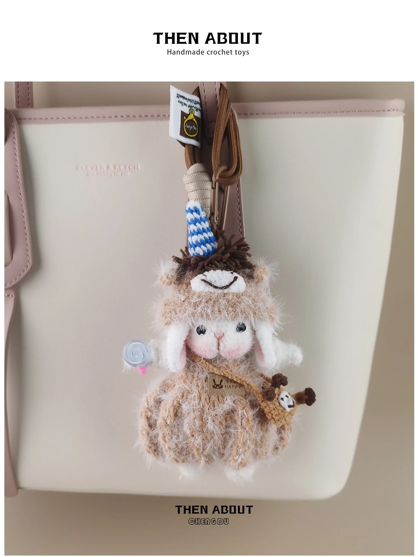 Cute Zodiac  Sugar Rabbit Doll Bag Charm Backpack Pendant High-End Gift Fashionable Accessory for Bag And Backpack