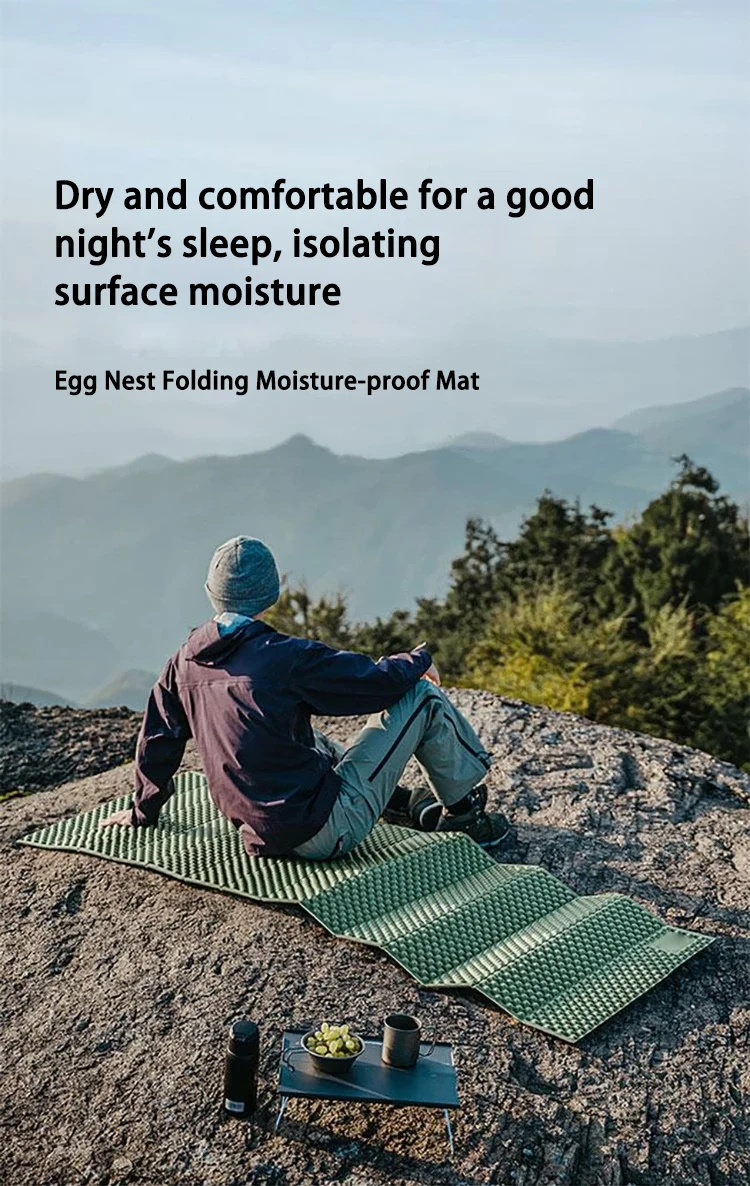 Leichte Eierschalen-Schaumstoff-Isomatte, faltbare, isolierte Campingmatte, tragbare Reisematte für Wandern, Backpacking, Zelt – Detail 2