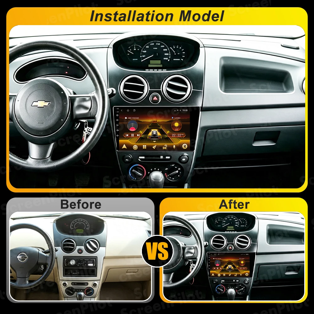 Android 16 For Chevrolet Spark Matiz LT 2010 - 2017 Car Radio Stereo Head Unit Multimedia Video Player GPS Navigation 2K QLED 5G