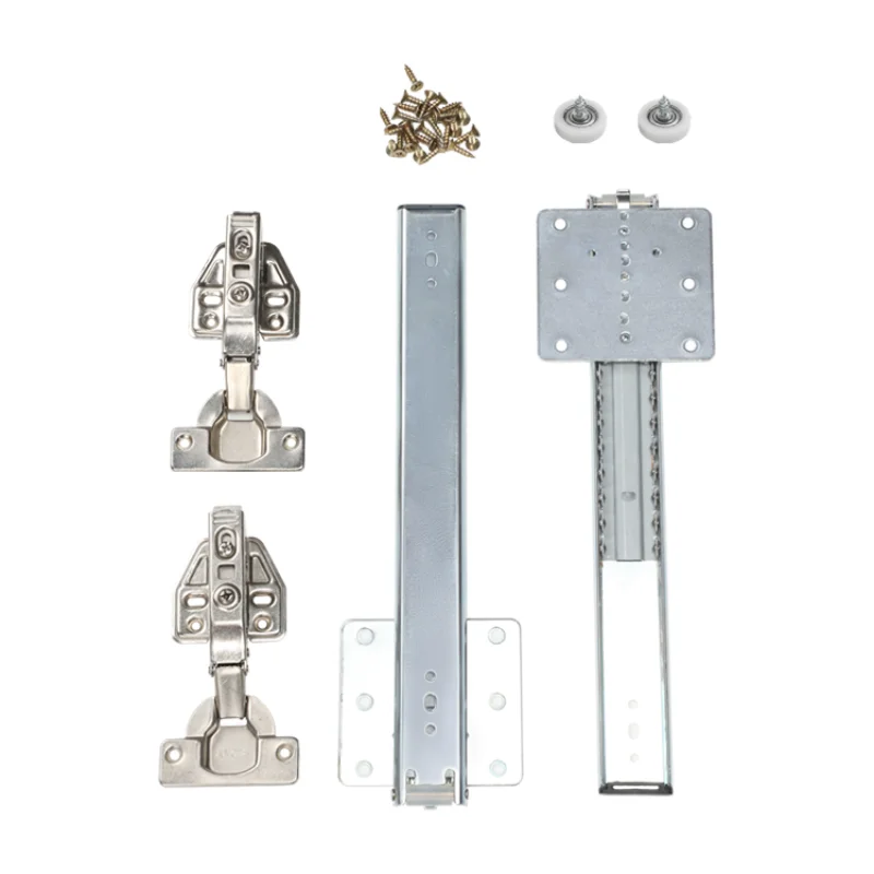 

Upside-up hidden folding revolving door track cupboard door invisible top-mounted plug-in slide rail hardware fittings