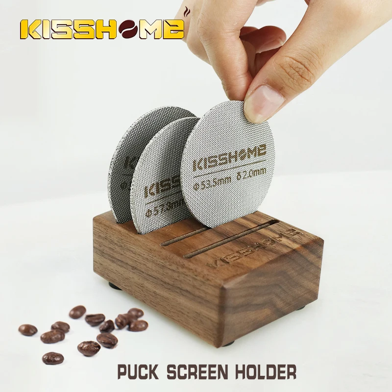 Coffee Puck Screen Holder Rack Filter Screen Stand Walnut For 51mm 54mm 58mm Breville Espresso Maker Accessories Barista Tools