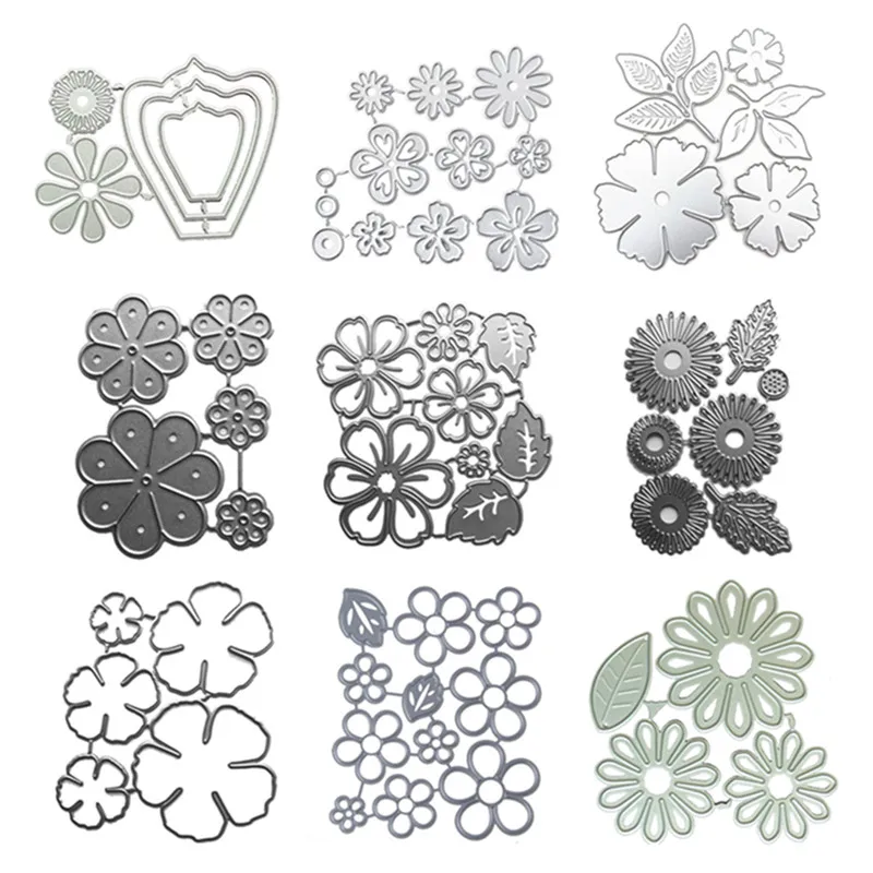 2022 New Flowers Metal Cutting Dies DIY Scrapbooking Embossing Paper Photo Frame Stamps Crafts Template Mould Stencils