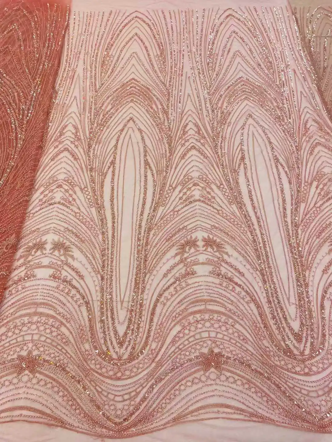 

Элитная ткань с ручной вышивкой бисером и кружевом, свадебная ткань класса люкс, французские и нигерийские пайетки и бисер, вышитые на тюле, 5 ярдов