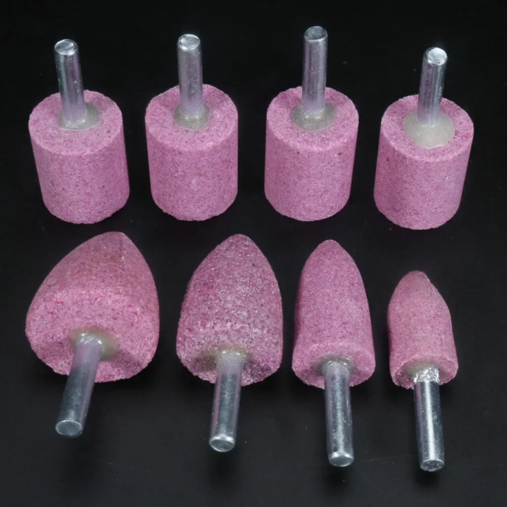 1pc 6mm haste vermelho corindo cônico cabeça de polimento cabeça da roda abrasivo montado para polimento moagem remoção ferrugem