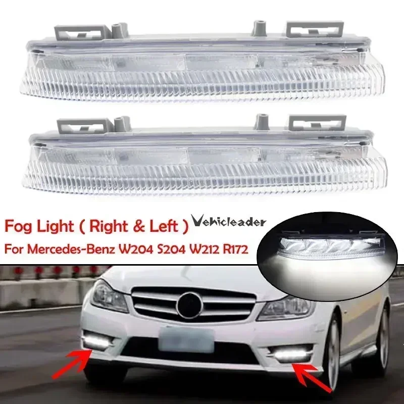 Przednie światła LED DRL do jazdy dziennej Światło przeciwmgielne 12V Do Mercedes-Benz W204 W212 C250 C280 C350 E350 A 2049068900   A 2049069000
