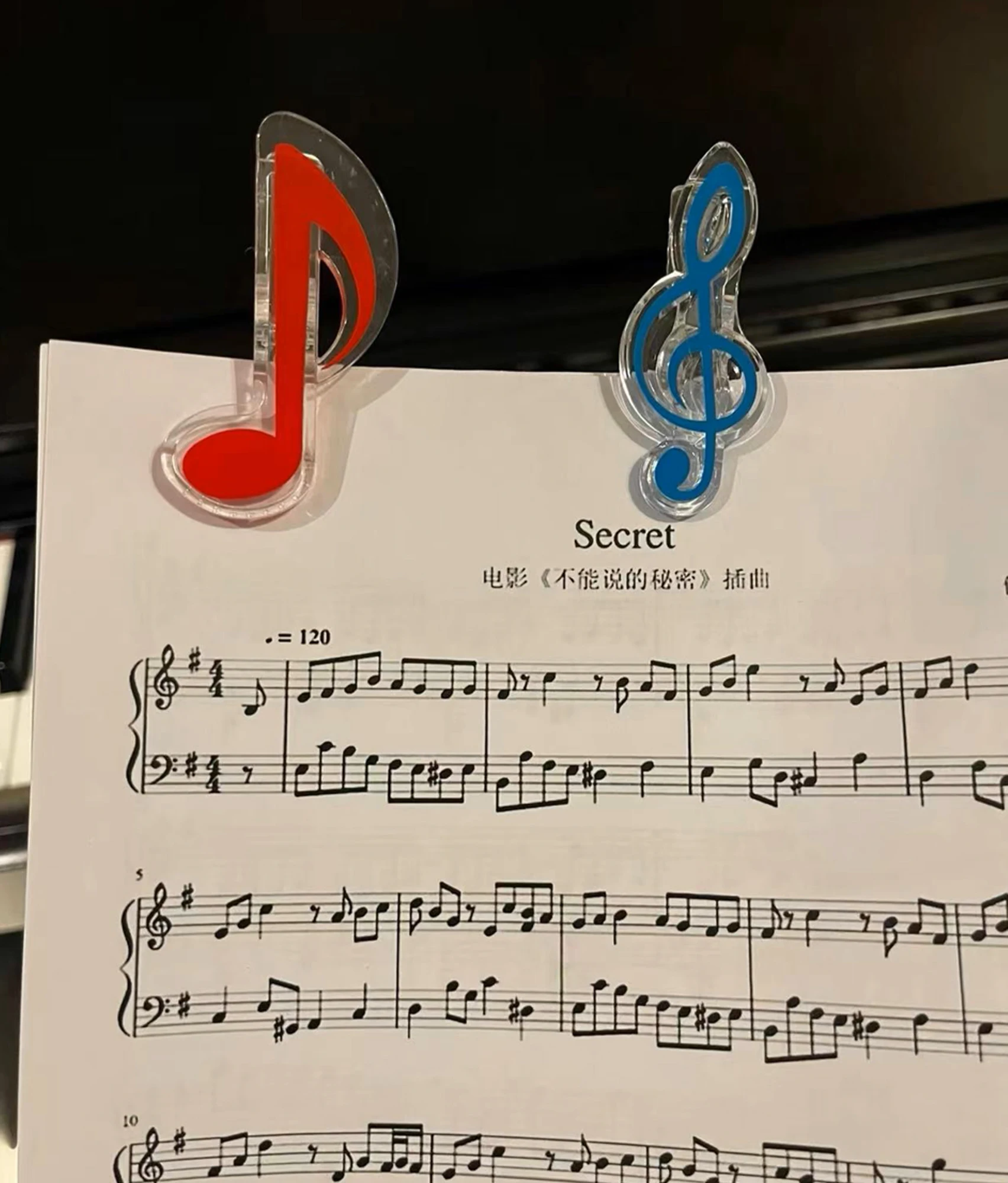 Musical Note Design Page Clip - Cute & Creative Bookmark Holder for Sheet Music, Textbooks & Notebooks, Essential Tool
