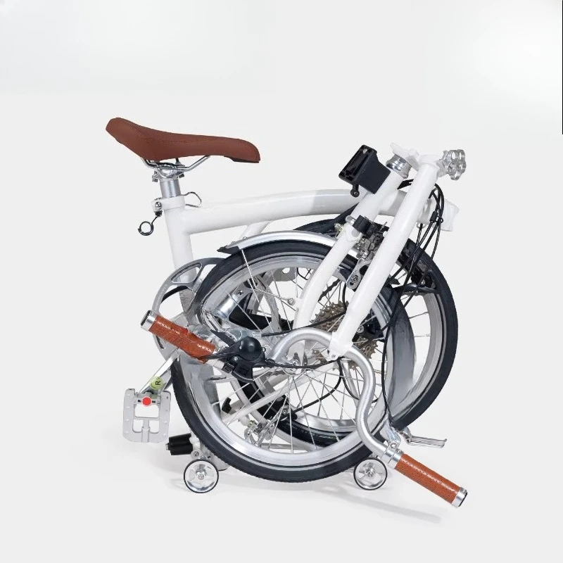 Snow White R9 Max Triple Folding Bike Adult Ultra Light Portable Retro 9 Speed 16 Inch Bike