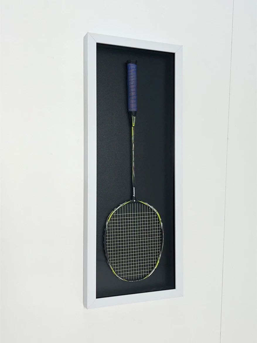 Badminton Racket Display Frame, Storage Collection Stand, Display Box, Wall Pendant Table, Imitation Wood Grain