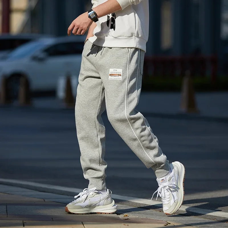 Extra Long Sweatpants 115CM Gray Sports Pants 190CM Tall Men High Waist Loose Spring Autumn Trousers Harem Sweat Track Joggers