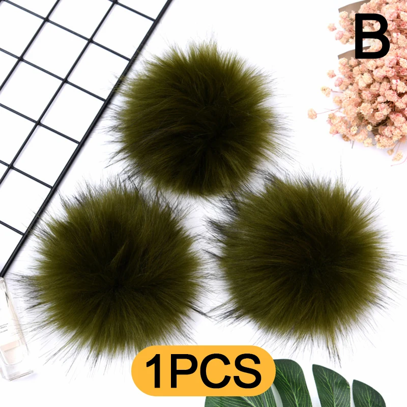 12/15cm Fur Pompom Faux Hairball Hat Ball With Rubber Band Fake Fox Fur Pom Pom Fluffy Handmade DIY Clothing Crafts Accessories