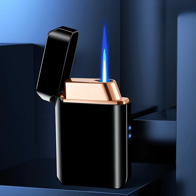 

New Popular Voice Controlled Inflatable Lighter Electronic Induction Ignition, Blowing, Bump Direct Blue Flame Cigarette Lighter