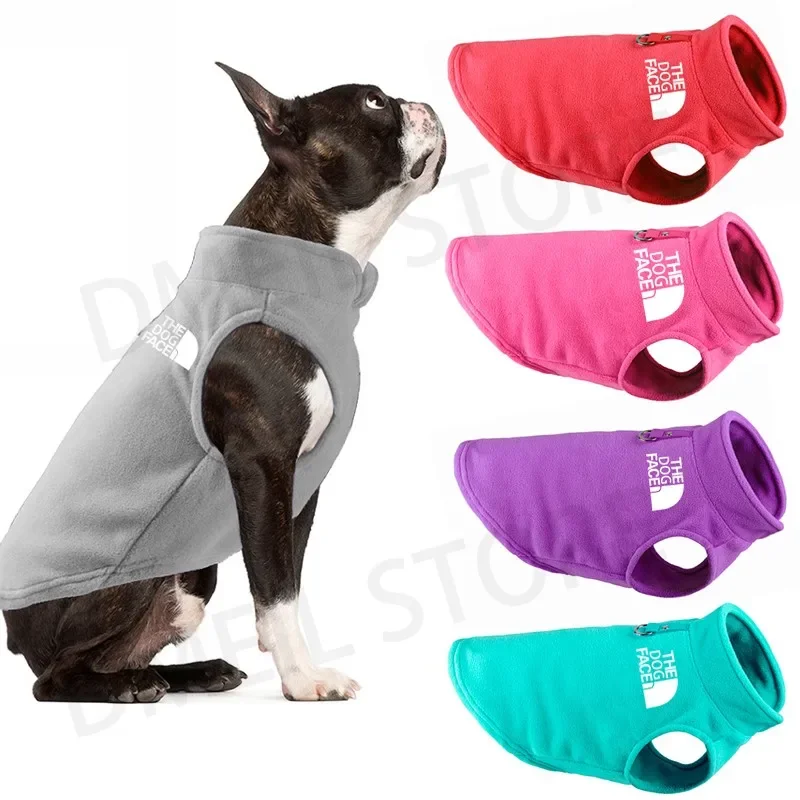 Thick Winter Pet Dog Clothes Fleece Warm Dog Vest Jacket Metal Pull Ring For Puppy Small Medium Dogs French Bulldog Chihuahua