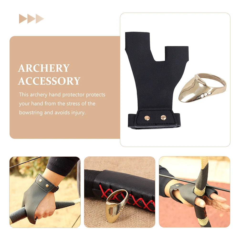 

1Set Archery Thumb Ring Professional Hand Guard Wear-Resistant Hand Protector Durable for Target Practice and Hunting Archery