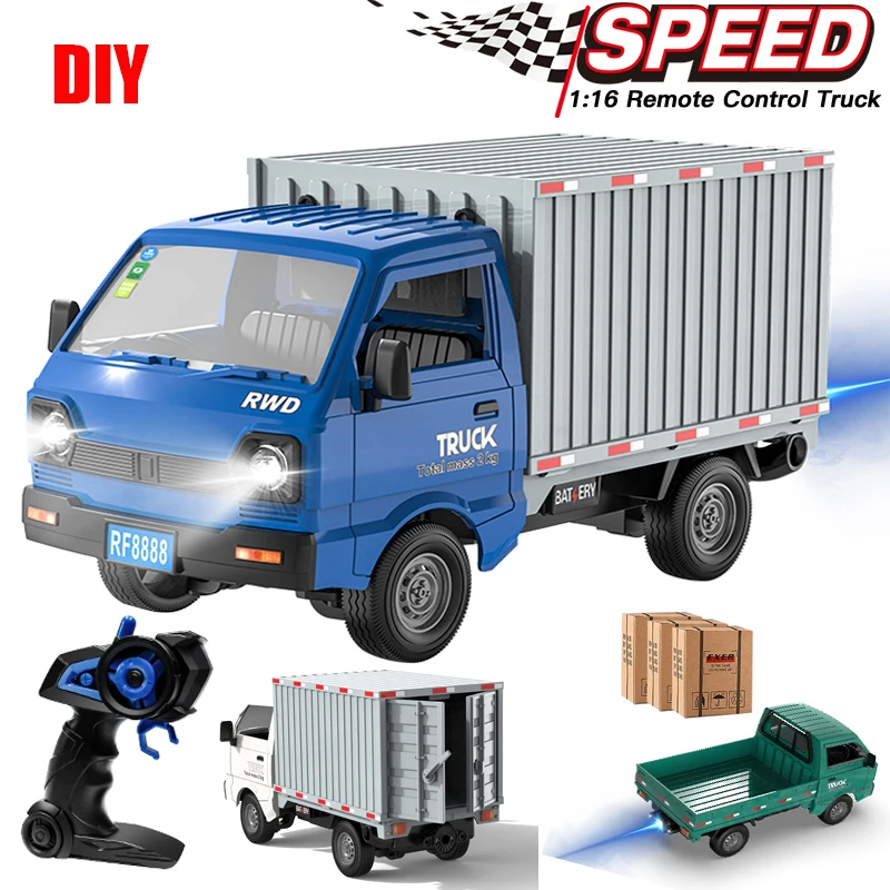 

Игрушки с дистанционным управлением RC Cargo Van со светодиодным распылением 2.4G Drift Car Box Truck Высокоскоростной альпинистский фонарь Грузовой грузовой пикап