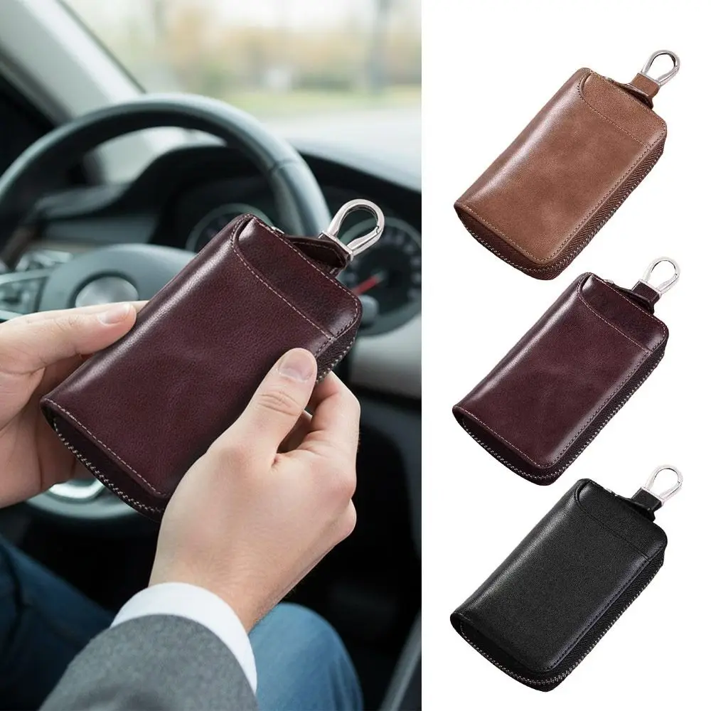 Universal Large Capacity Key Holder Leather Multi-Function Key Storage Pouch Key Case Women Men