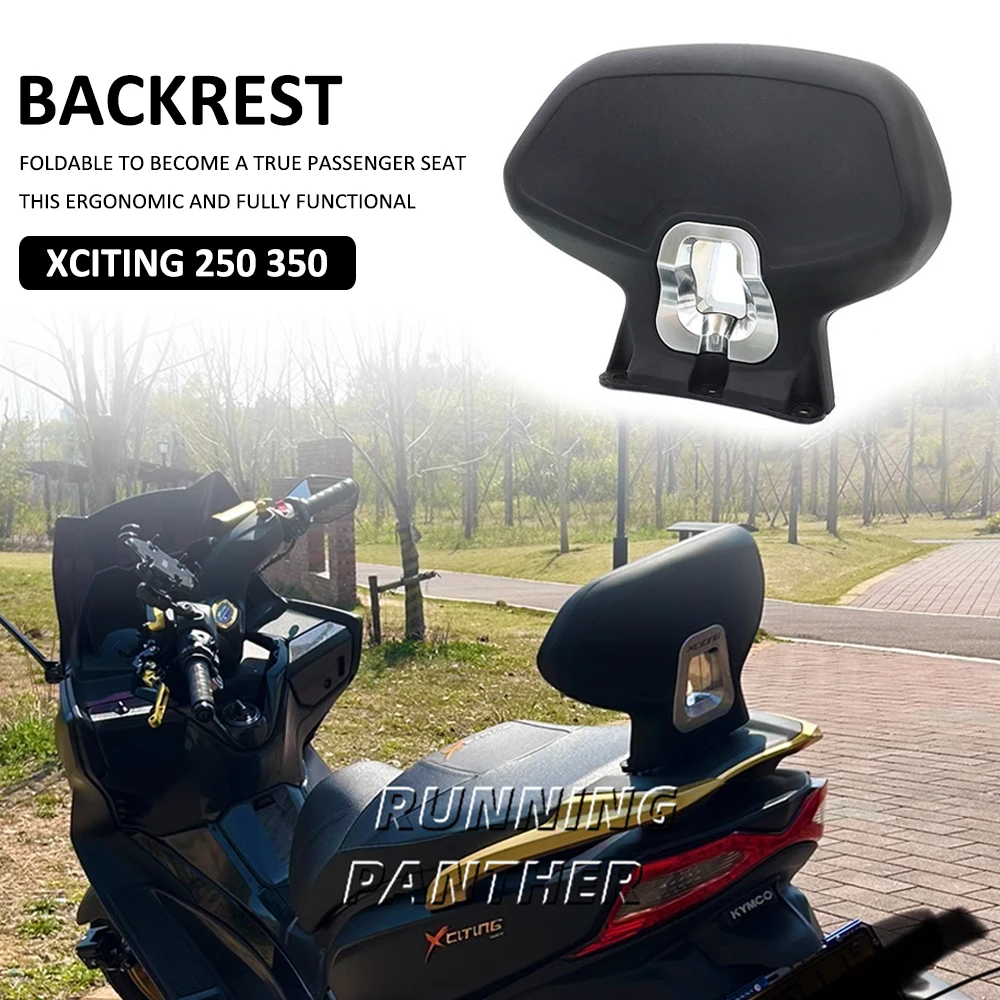 New For KYMCO XCITING 250 350 Xciting250 Xciting350 Motorcycle Black Rear Passenger Seat Backrest Back Rest Cushion Pad