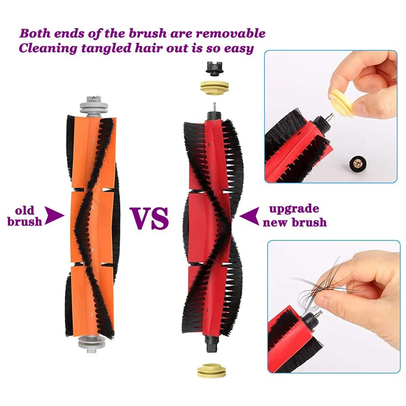 A44T 3 Set Accessories For Xiaomi Roborock S5 Max S6 Max S6 Pure S6 Maxv S50 S51 S55 S60 S65 S5 S6 Vacuum Cleaner