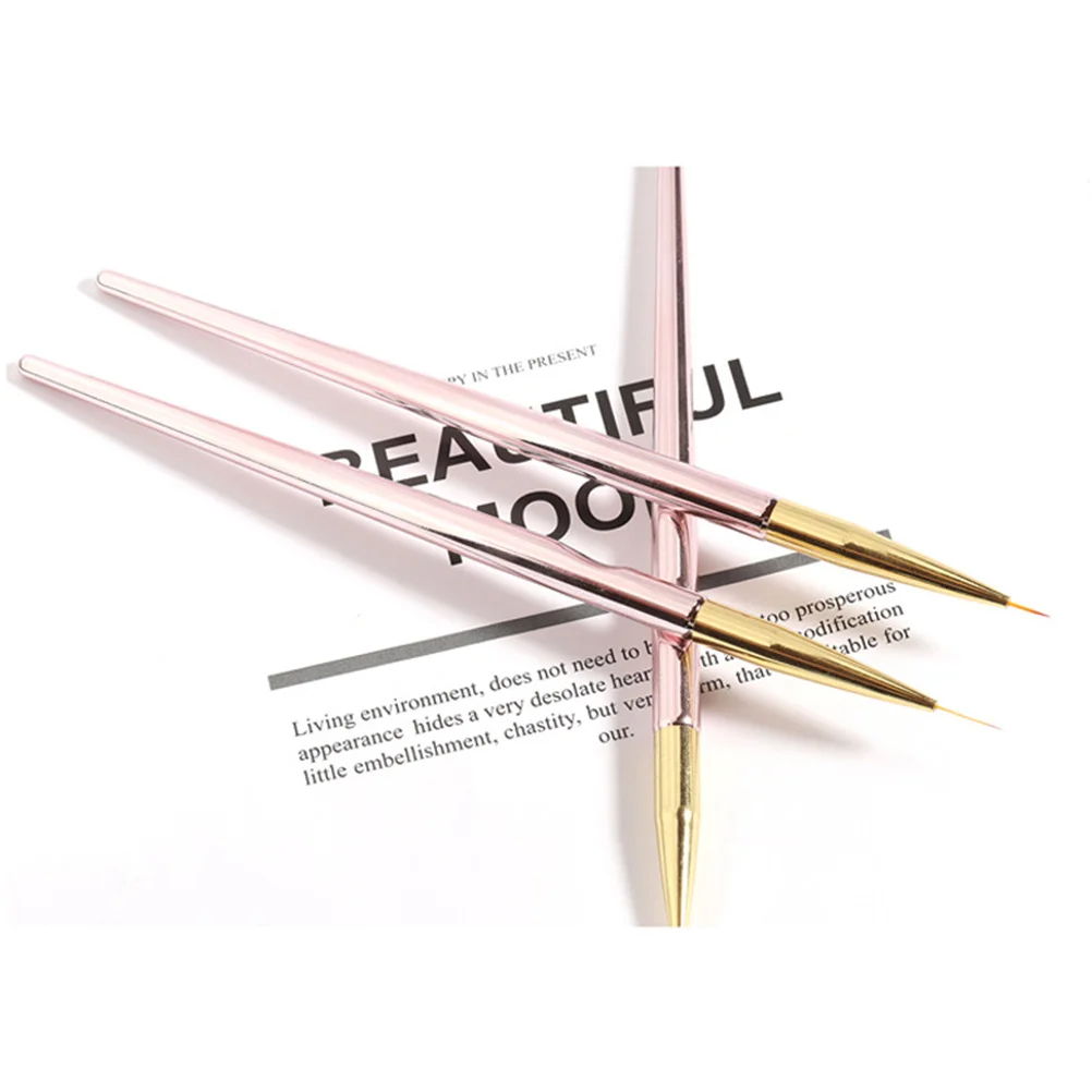 

Rose Gold Pin Nail Paint Brush Drawing Tools Manicure Design Liner Brushes Dotting Pens for Nails Pointed