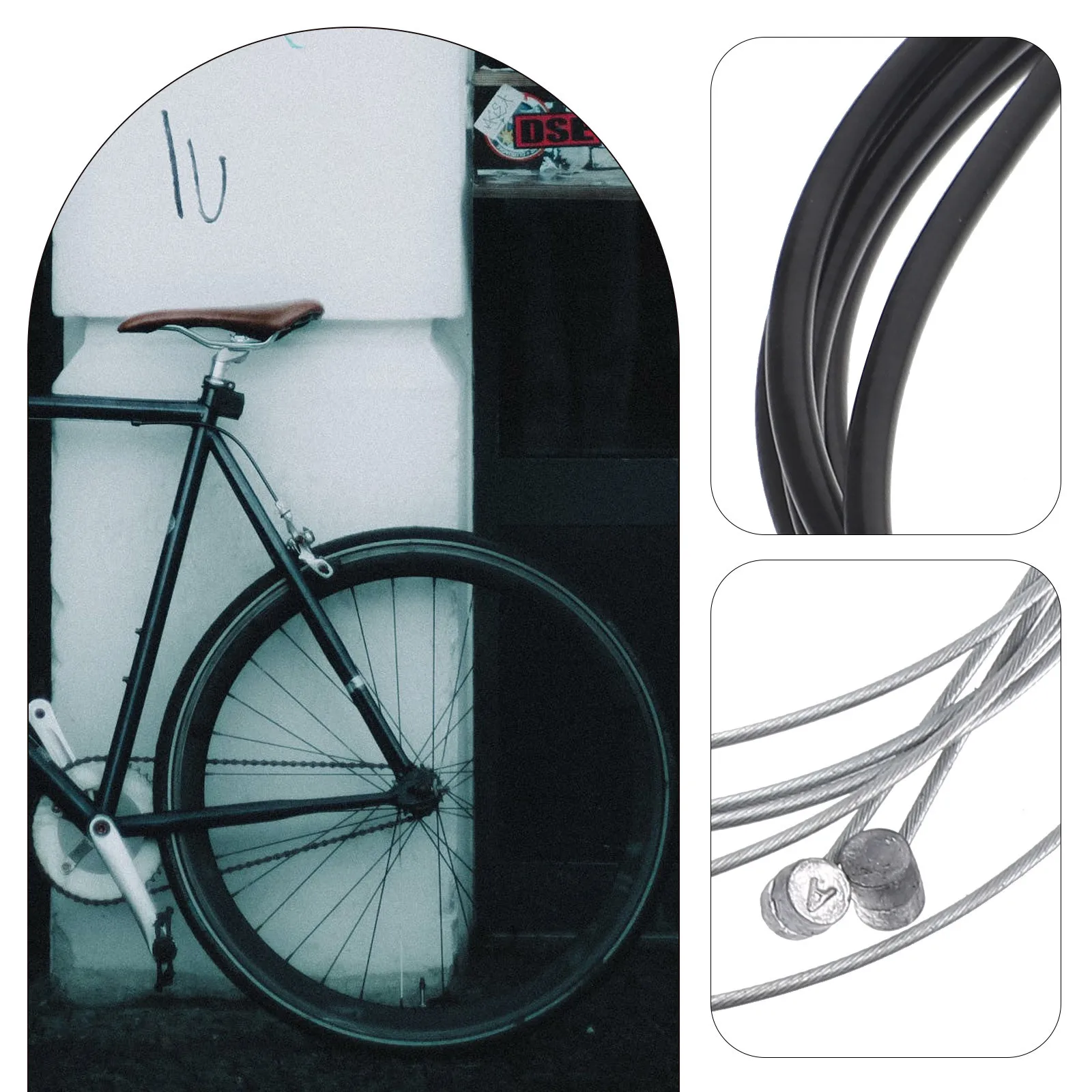 

1Set Bike Brake Cables Durable Heat-Resistant Smooth Riding Mountain Road Folding Bicycles Brake String Kit Bike Cable