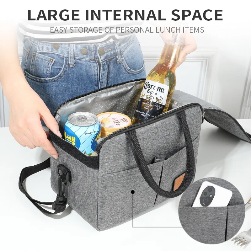 Thermal Shoulder Bags Lunch Bag Waterproof Thicker Cooler Handbag Large Insulated Food Grade School Picnic Refrigerator Box