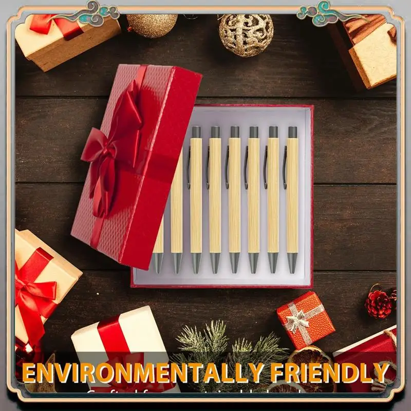 Durable 100Pcs Bamboo Pens Bulk Wooden Bamboo Pens Engraving Wooden Ballpoint Pen Gift Pen Bulk Easy To Use High Guality