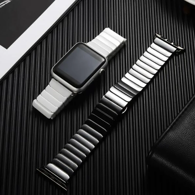 Ceramic Strap for Apple Watch Band Ultra 2 49mm 45mm 46mm 44mm 40 42mm Butterfly buckle Wristband iWatch Series 10 9 8 7 6 5 SE