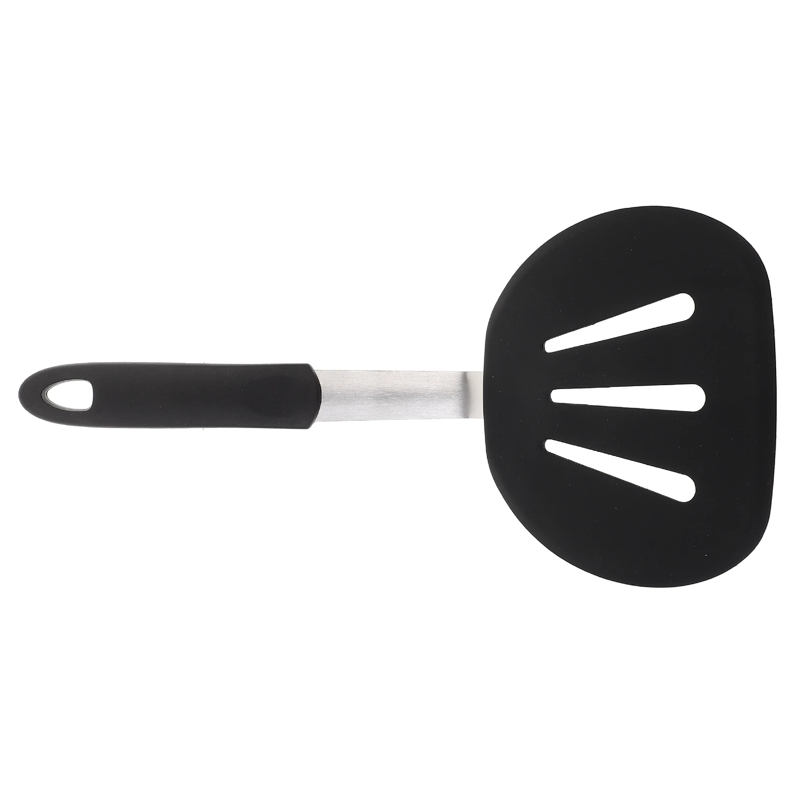 

Stainless Steel Steak Spatula Slotted Shovel for Frying Pan Non Stick Black Kitchen Tool Durable Easy Clean BBQ Picnic