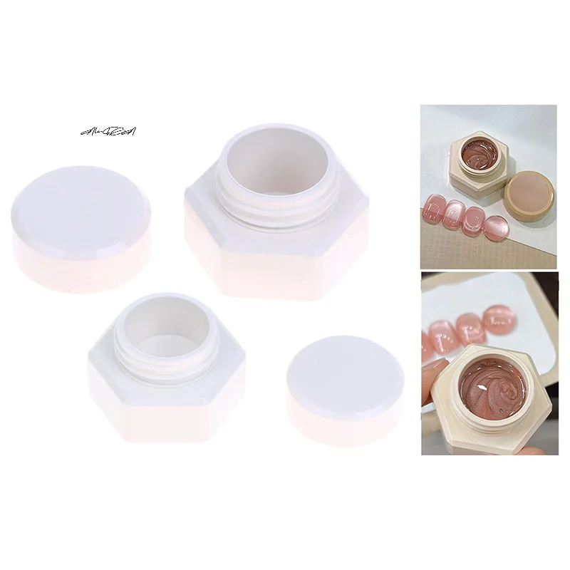 Hexagonal Nail Gel Jar Flip Cover 2/3/5g Nail Polish Holder Case Manicure Organizer Cosmetic Container Flip Top Packaging Box
