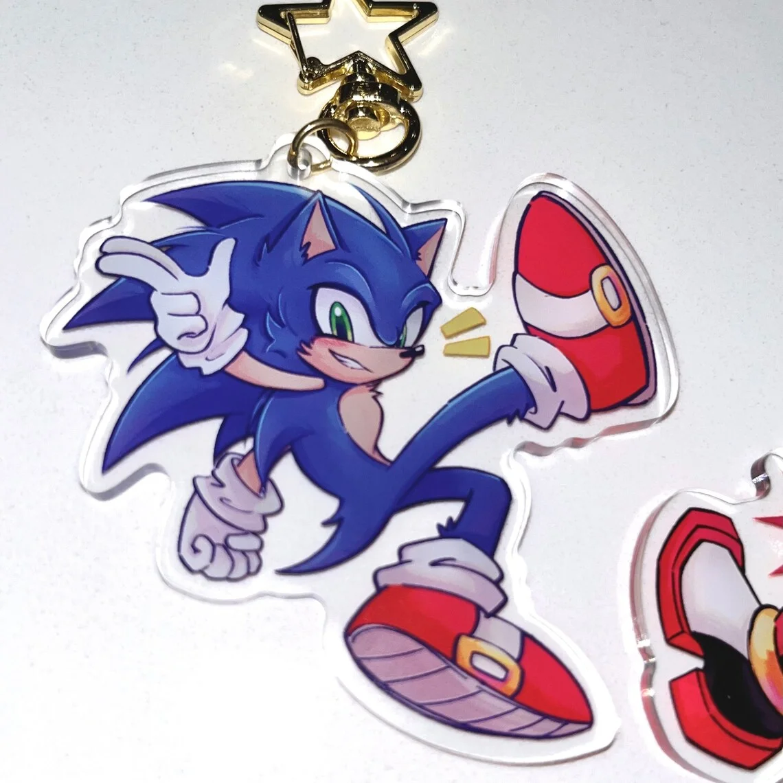 Sonic Shadow Hedgehog 3-inch Acrylic Keychain Pendant Collectible Character Toy for Fans