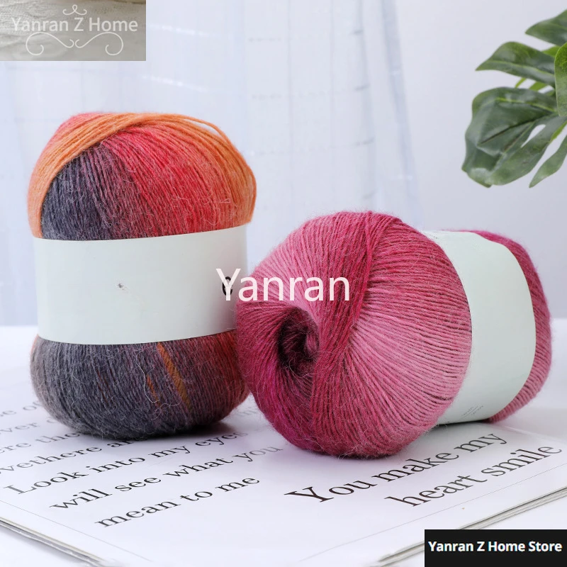 600M Single Strand Dyeing Wool Yarn Hand Woven Hook Knitting Rod Needle Blanket Scarf Jacket Thick 60% Wool 40% Nylon Yarn Ball