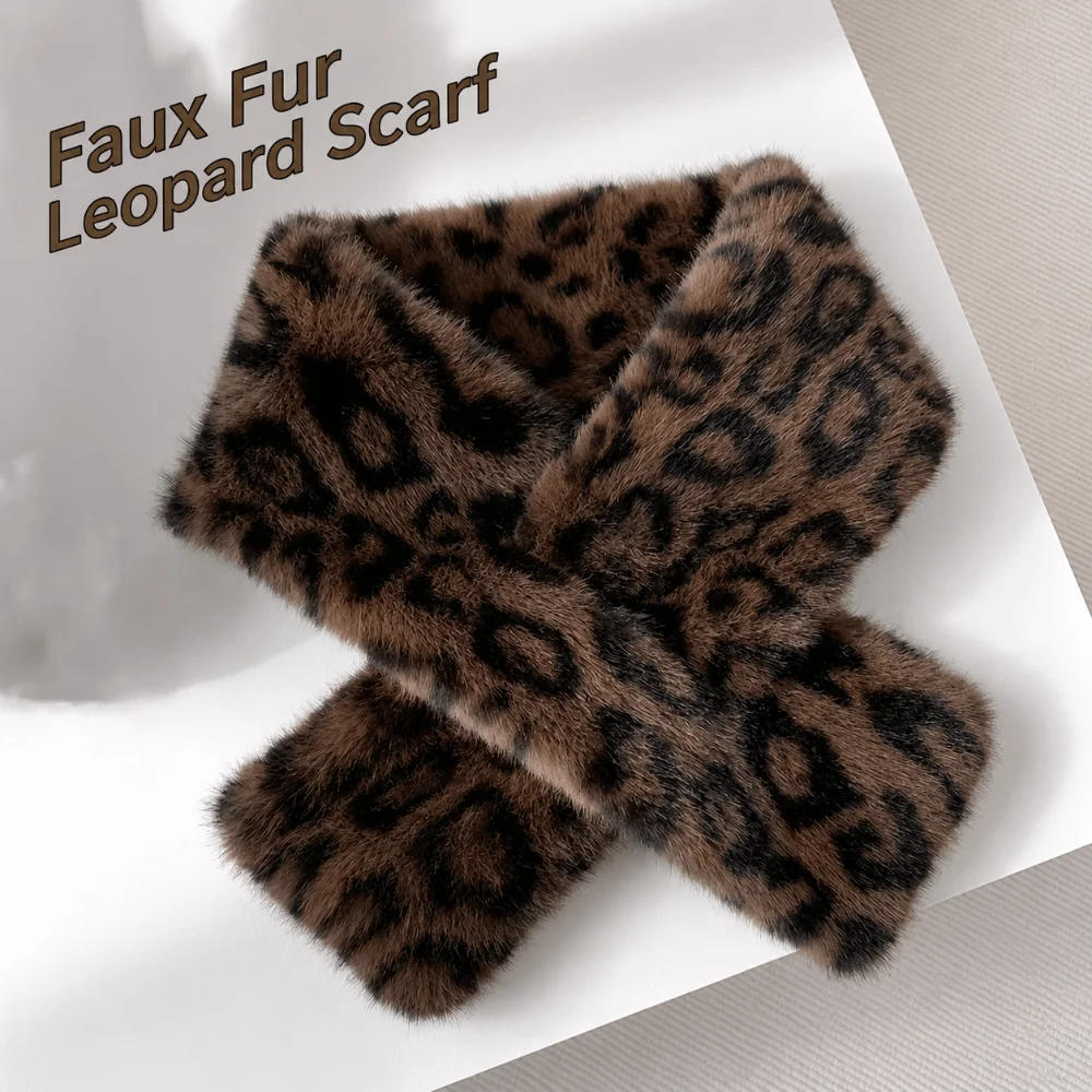 New With Ear Lovely Women's Cap Leopard Print 6 Colors Women's Winter Hat Warm Fluffy Faux Fur Bucket Hat