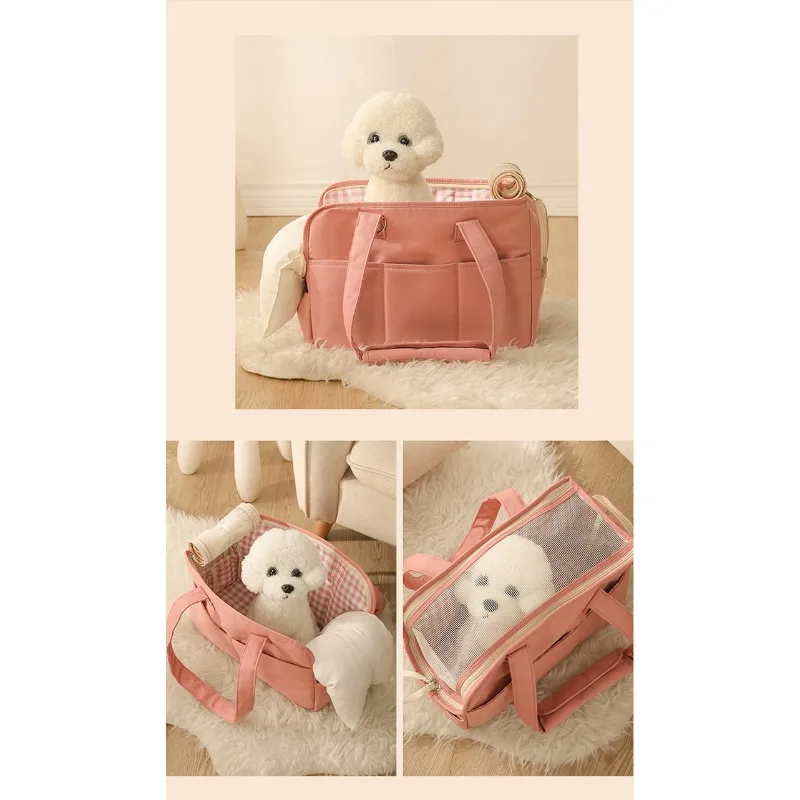 2024 Korean New Large Capacity Cat Bag and Dog Bag Teddy Portable Pet Pure Cotton Small Dog Travel Bag