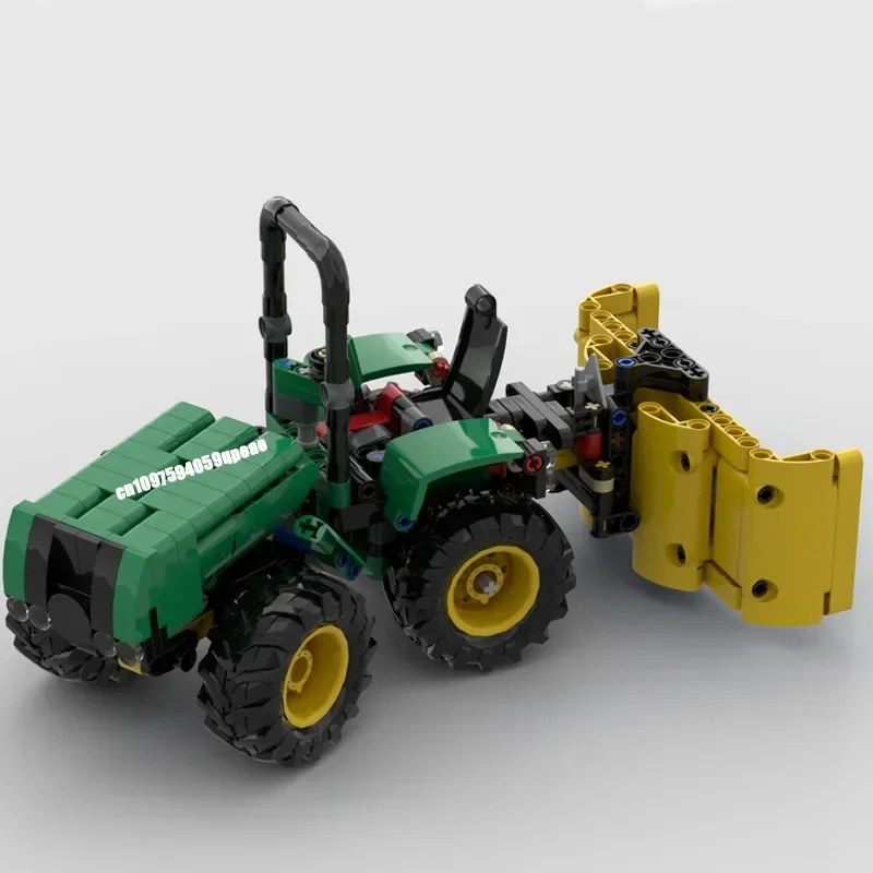 New Farm Moc-42136 Tractor with Silage Blade Tipper Trailer Model Creative Ideas Kid Toys Birthday Gift Technology Custom Puzzle