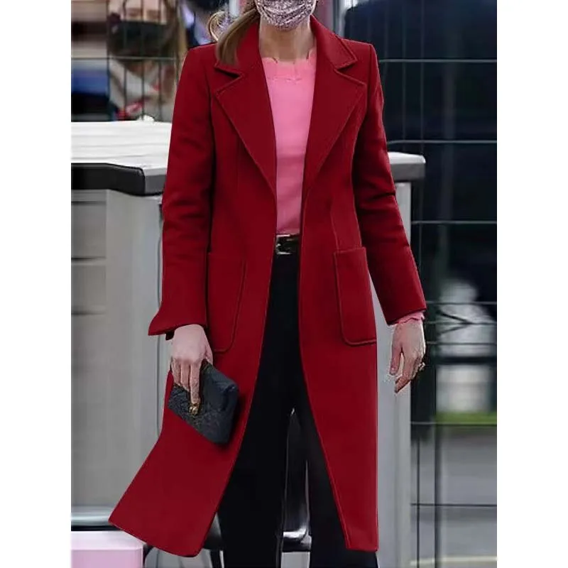 

Spring Office Lady Casual Blazer Long Sleeve Solid Color Single Breasted Notch Lapel Tall Jacket One Piece Custom Made Clothing