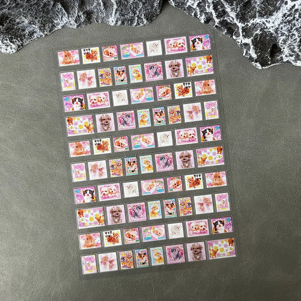 Lovely Cat Nail Decals 3D Animal Cartoon Dog Scrawl Relief Self Adhesive Nail Art Stickers Cute Y2K Nails Decoration