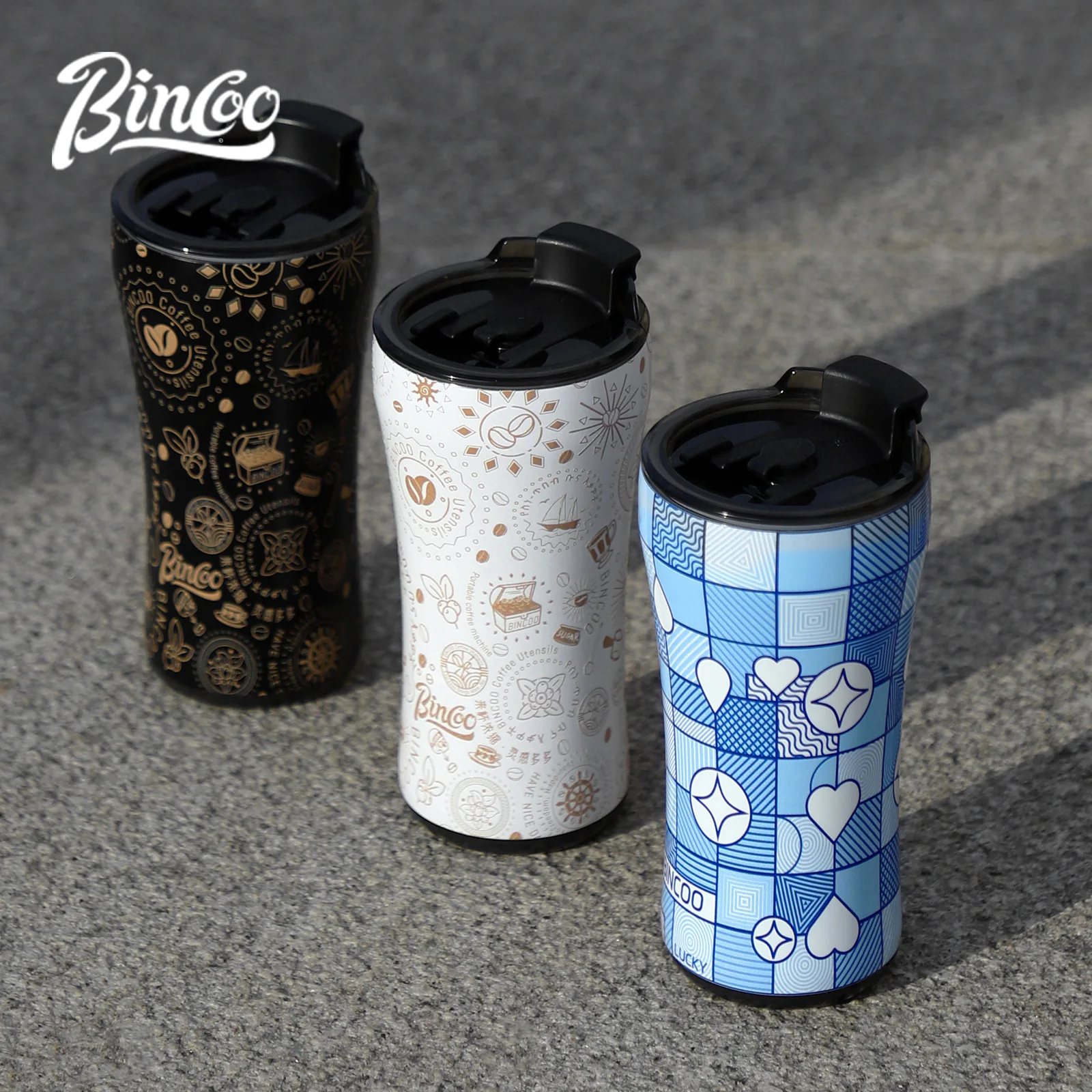 

Bincoo 380ML Fun Thermo Cafe Coffee Mug Car Thermos Mug Outdoor Travel Thermo Cup for Tea Water Coffee Stainless Steel Ceramics