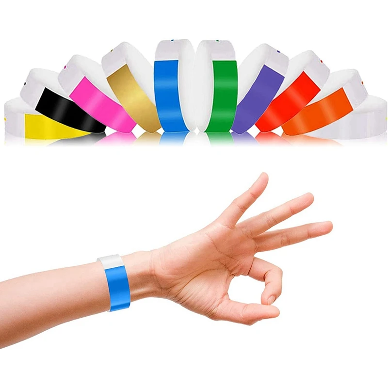 BAAY-Pulseras de papel de piezas, muñequeras de neón impermeables para eventos, adecuadas para fiestas, 10 colores, 2000