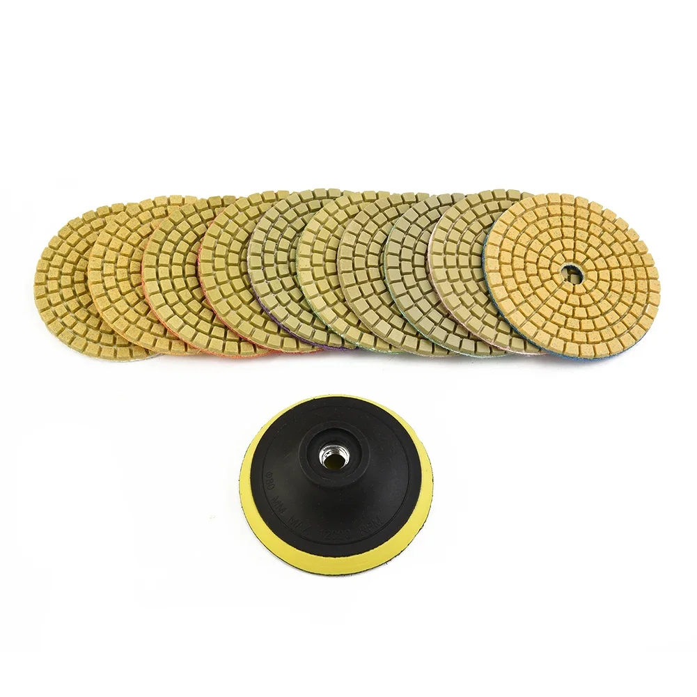 tool-accessories-replacement-polishing-pad-kit-grinder-rotary-polisher-workshop-marble-grinding-buffing-11pcs-set
