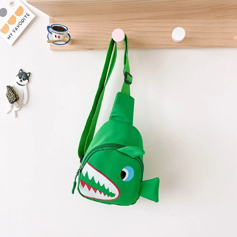 Cartoon Shark Pattern Children Waterproof Nylon Crossbody Chest Bag Cartoon Shark Waist Bag For Kids Boys Girls