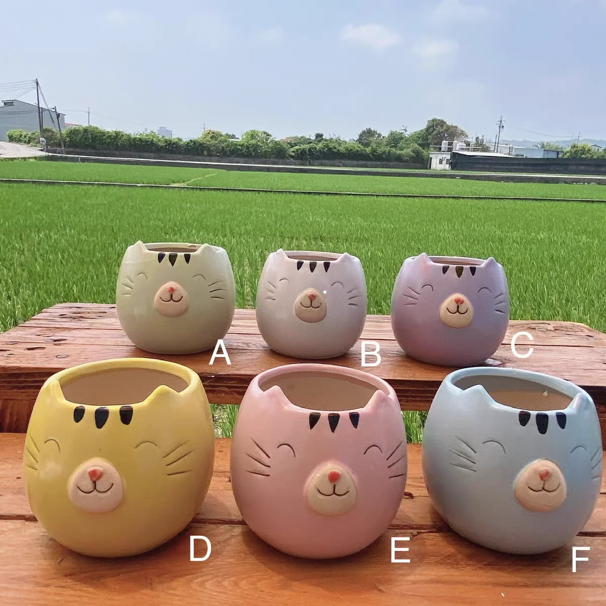 Plant Pot Cat Ceramic Garden Flower Pot Animal Cactus Plants Planter Succulent Plant Container Tabletop Ornaments Decoration