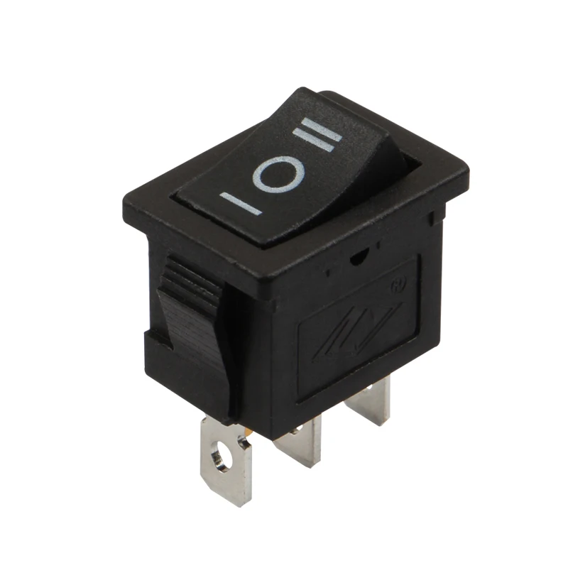 5/10 pcs KCD1-2 21*15mm SPST 3PIN Snap-in ON/OFF/ON fixation Position Snap  Rocker Switch 6A/250V