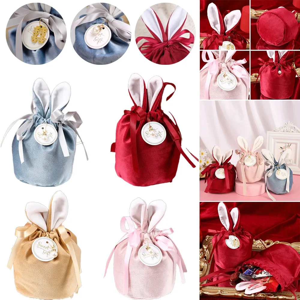 

1/5pcs Set Easter Cute Bunny Bags Kids Boys Girls Egg Hunt Carrying Gift Tote Bag and Gift Packing Bags Festive Party Decoration