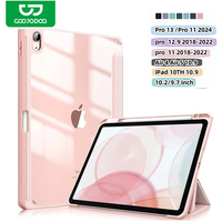 For iPad Pro 11 case 2024 for iPad Air 4 Air 5 Case iPad 10th Generation Case Pro 13 2024 Pro 12 9 Light silicone leather Cover
