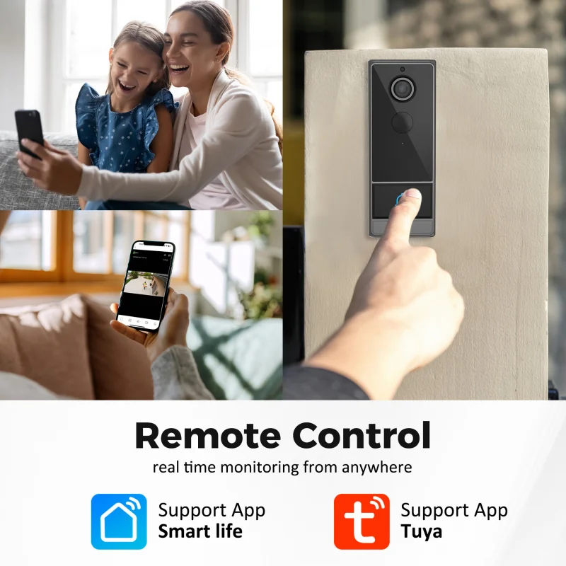 Tuya Draadloze WIFI Slimme Deurbel Video-intercom met Camera voor Home Security PIR Bewegingsdetectie Nachtzicht Intercom Deurbel