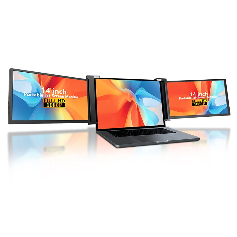 Triple Screen for Laptop-Plug and Play,No Driver,360° up and Down Flipped,14-inch ,Easy to Carry,Distributor Wanted